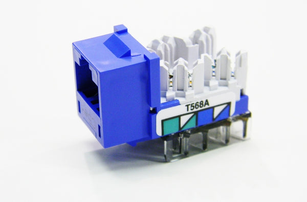 Hubbell HXJ5EB25 RJ45 Ethernet Cat5e blue keystone jack 25 pack