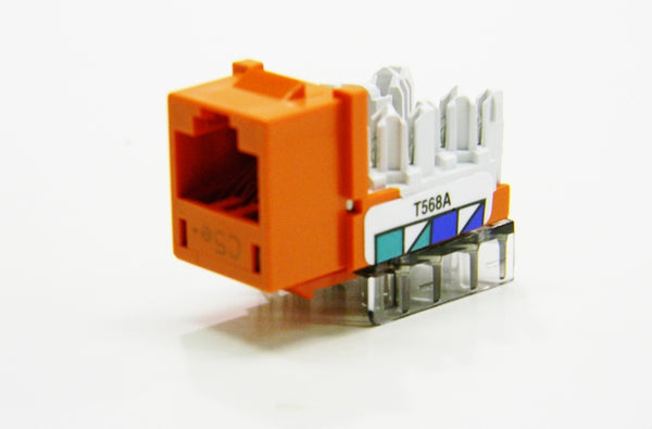 Hubbell HXJ5EOR RJ45 Ethernet Cat5e orange keystone jack