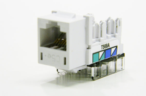 Hubbell HXJ5EW RJ45 Ethernet Cat5e white keystone jack