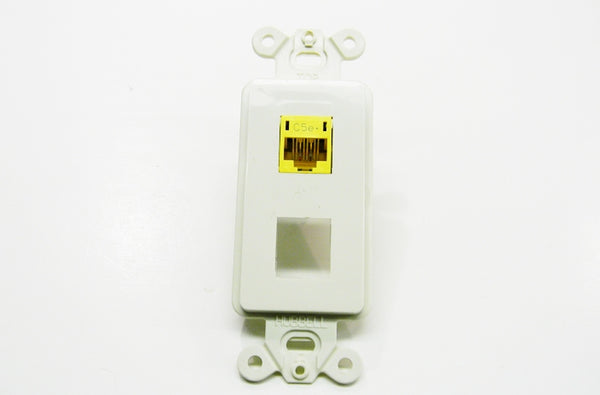 Hubbell HXJ5EY25 RJ45 Ethernet Cat5e yellow keystone jack 25 pack
