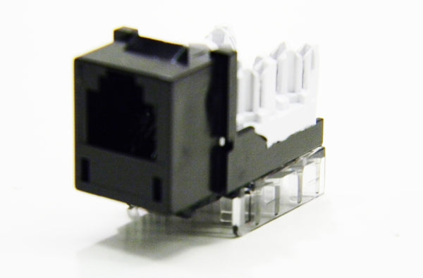 Hubbell HXJUBK RJ12 USOC Cat3 black keystone jack