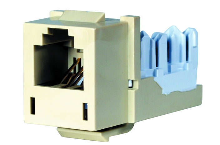 Hubbell HXJUEI RJ12 USOC Cat3 electric ivory keystone jack