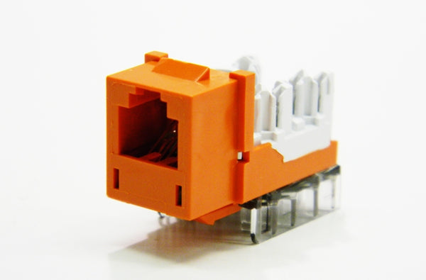 Hubbell HXJUOR RJ12 USOC Cat3 orange keystone jack