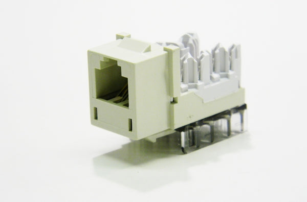 Hubbell HXJUOW RJ12 USOC Cat3 office white keystone jack
