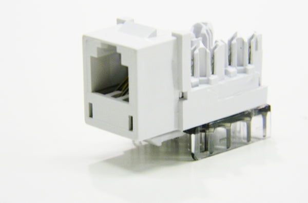 Hubbell HXJUW RJ12 USOC Cat3 white keystone jack