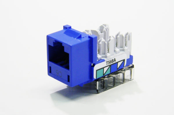 Hubbell HXJ6B RJ45 Ethernet Cat6 blue keystone jack