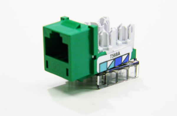 Hubbell HXJ6GN RJ45 Ethernet Cat6 green keystone jack