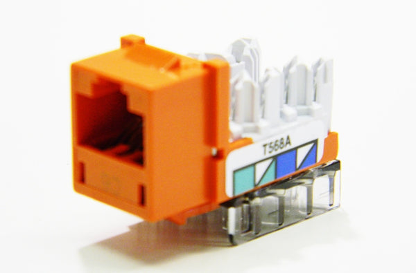 Hubbell HXJ6OR25 RJ45 Ethernet Cat6 orange keystone jack 25 pack