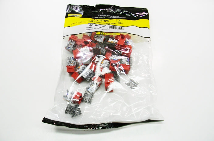 Hubbell HXJ6R25 RJ45 Ethernet Cat6 red keystone jack 25 pack