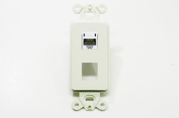 Hubbell HXJ6W RJ45 Ethernet Cat6 white keystone jack