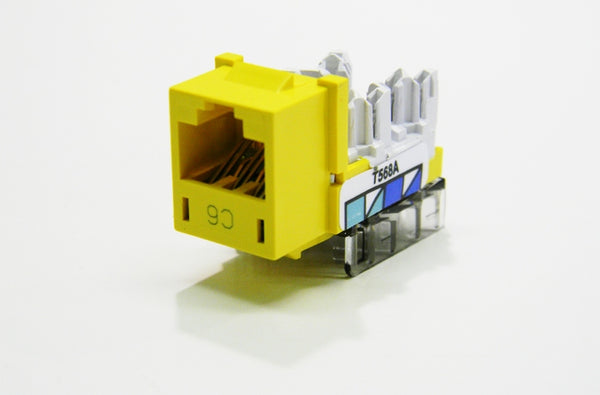Hubbell HXJ6Y25 RJ45 Ethernet Cat6 yellow keystone jack 25 pack