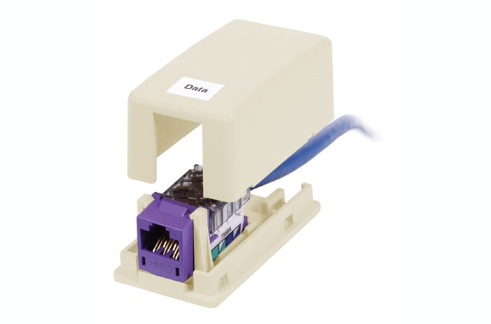 Hubbell ISB1EIP 1 port keystone plenum surface mount box electric ivory