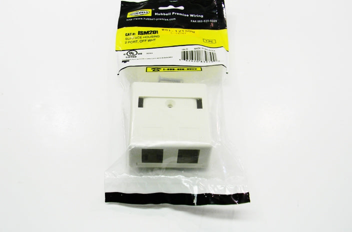 Hubbell ISB2OW 2 port keystone surface mount box office white