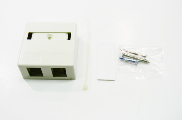 Hubbell ISB2OW 2 port keystone surface mount box office white