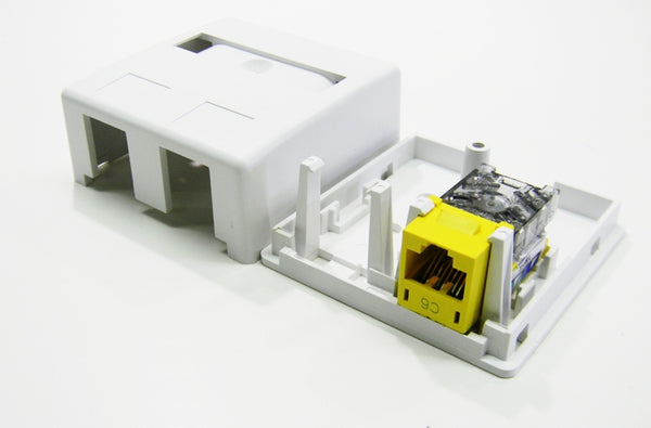 Hubbell ISB2W 2 port keystone surface mount box white