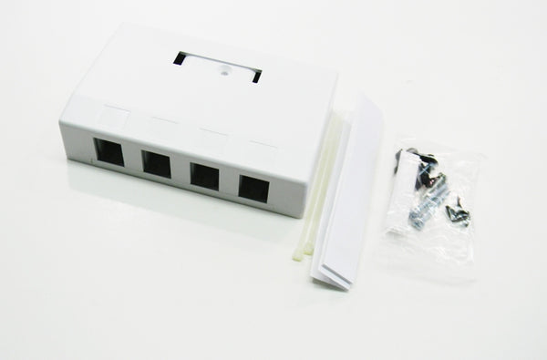 Hubbell ISB4W 4 port keystone surface mount box white