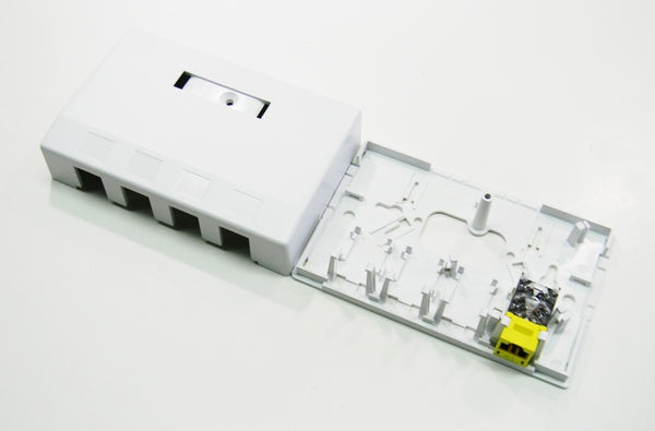 Hubbell ISB4W 4 port keystone surface mount box white