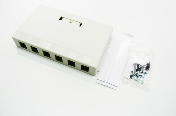 Hubbell ISB6OW 6 port keystone surface mount box office white
