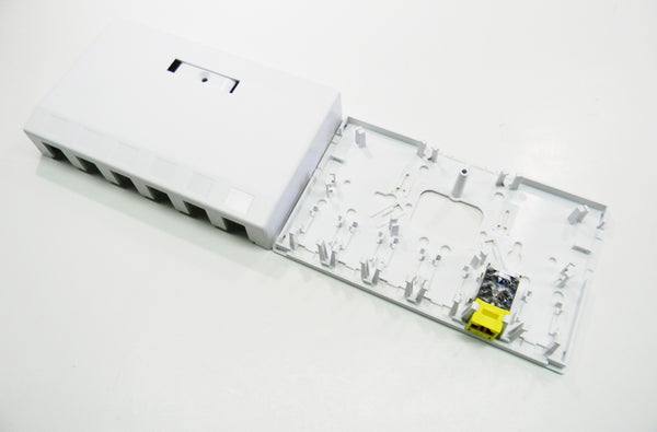 Hubbell ISB6W 6 port keystone surface mount box white