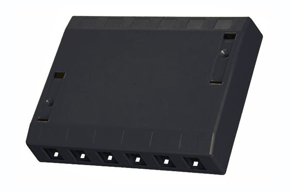 Hubbell ISB12BK 12 port keystone surface mount box black