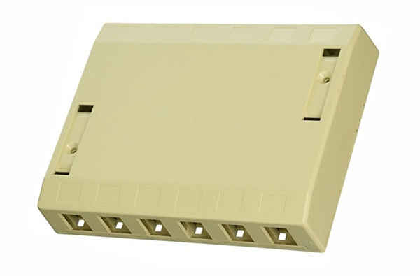 Hubbell ISB12EI 12 port keystone surface mount box electric ivory
