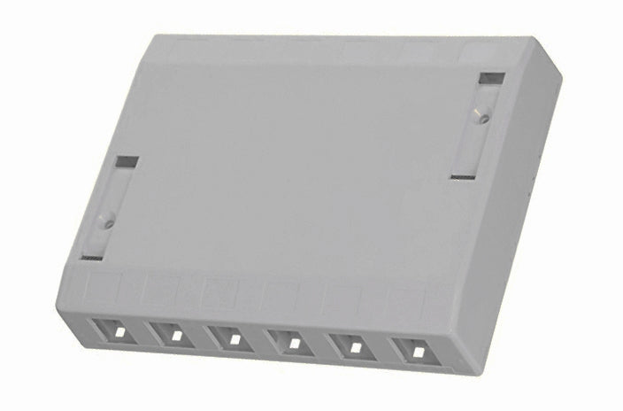 Hubbell ISB12GY 12 port keystone surface mount box grey