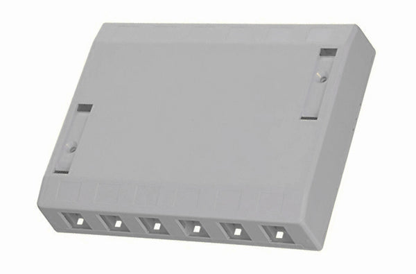 Hubbell ISB12GY 12 port keystone surface mount box grey