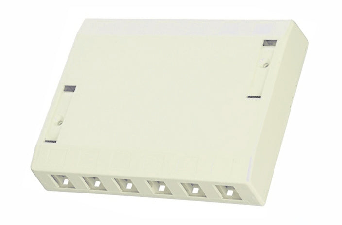 Hubbell ISB12OW 12 port keystone surface mount box office white