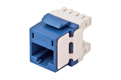 Hubbell HJ6AB25RJ45 Ethernet Cat6A blue keystone jack 25 pack