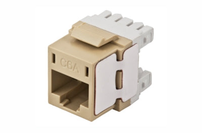 Hubbell HJ6AEI25 RJ45 Ethernet Cat6A electric ivory keystone jack 25 pack