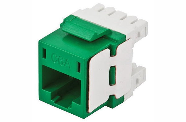 Hubbell HJ6AGN RJ45 Ethernet Cat6A green keystone jack