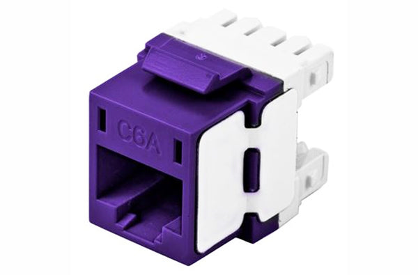 Hubbell HJ6AP25 RJ45 Ethernet Cat6A purple keystone jack 25 pack
