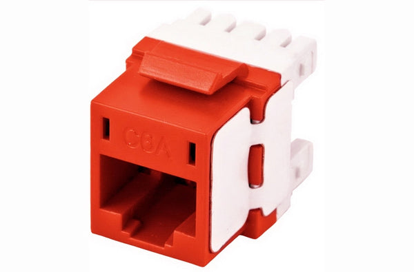 Hubbell HJ6AR25 RJ45 Ethernet Cat6A red keystone jack 25 pack