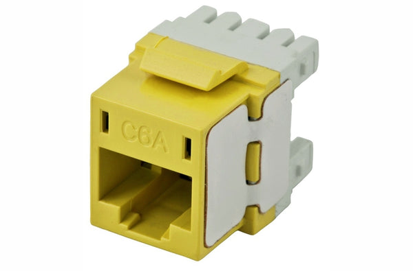 Hubbell HJ6AY25 RJ45 Ethernet Cat6A yellow keystone jack 25 pack