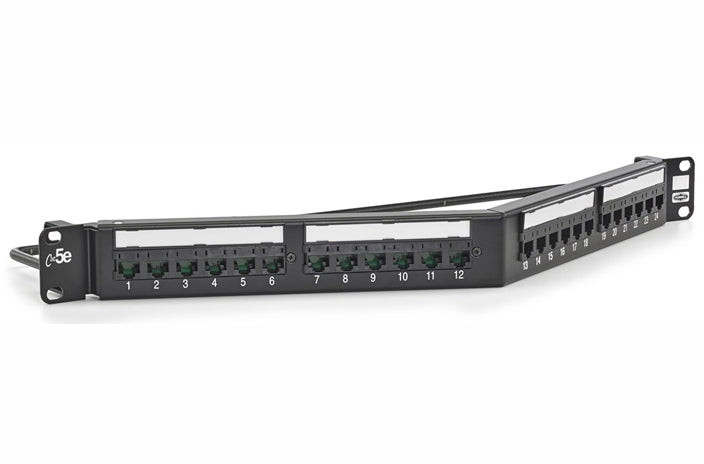 Hubbell HP5E24A Cat5e 24-port angled patch panel