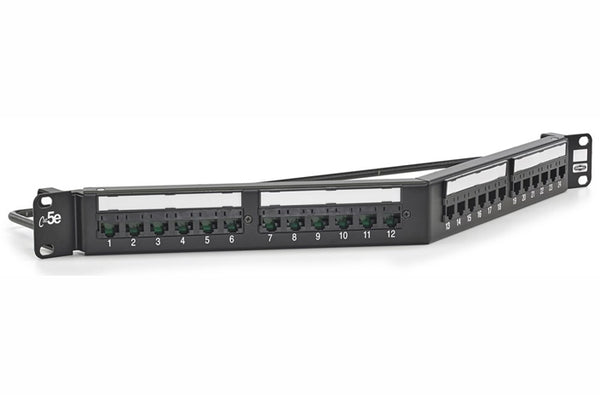 Hubbell HP5E24A Cat5e 24-port angled patch panel