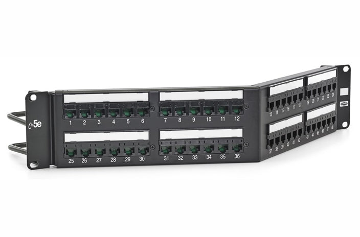 Hubbell HP5E48A Cat5e 48-port angled patch panel
