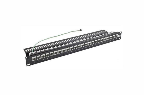Hubbell PSJ24BK2 unloaded 24-port shielded patch panel