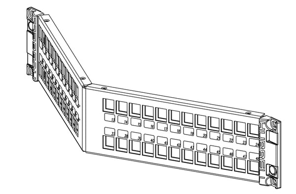 Hubbell PSJ48AU2 unloaded 48-port angled shielded patch panel