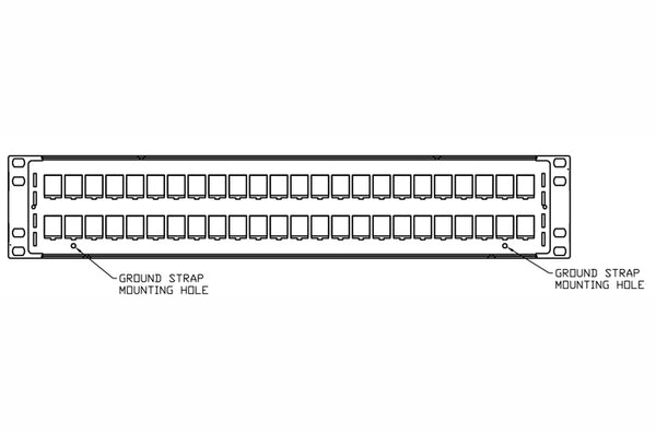 Hubbell PSJ48BK2 unloaded 48-port shielded patch panel