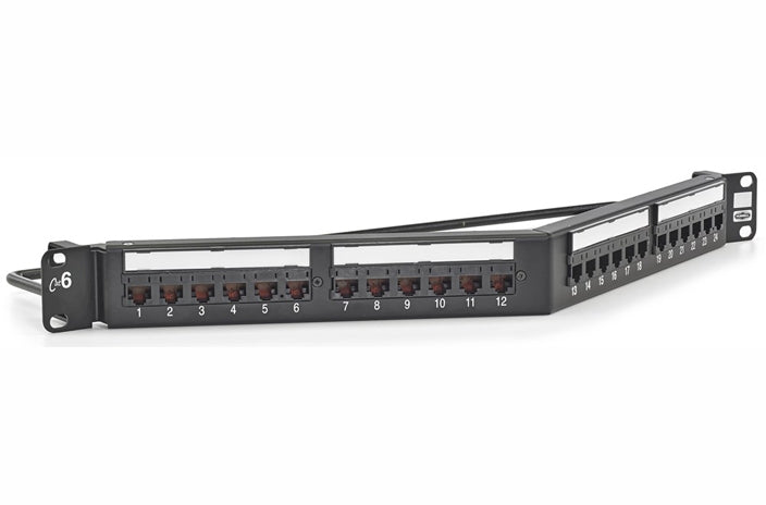 Hubbell HP624A Cat6 24-port angled patch panel