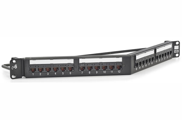 Hubbell HP624A Cat6 24-port angled patch panel