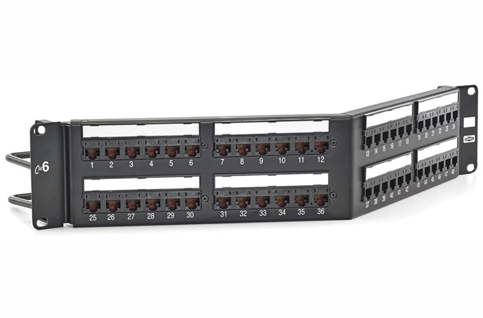 Hubbell HP648A Cat6 48-port angled patch panel