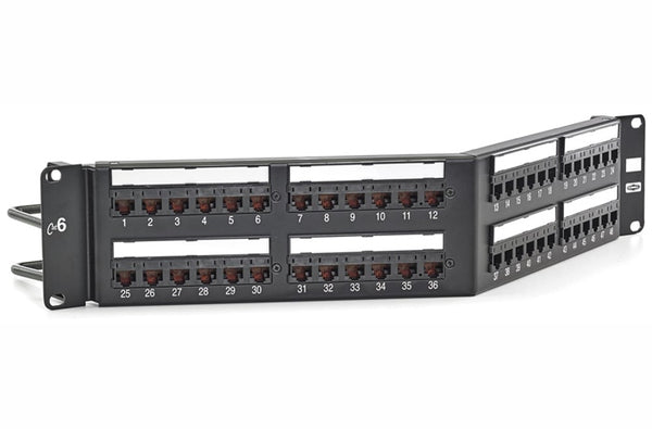 Hubbell HP648A Cat6 48-port angled patch panel