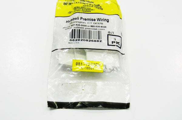 Hubbell IMB15OW iSTATION office white 1.5 unit AV blank module