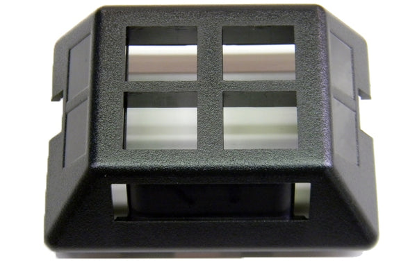 Hubbell FP4BK 4 port keystone furniture mount faceplate black