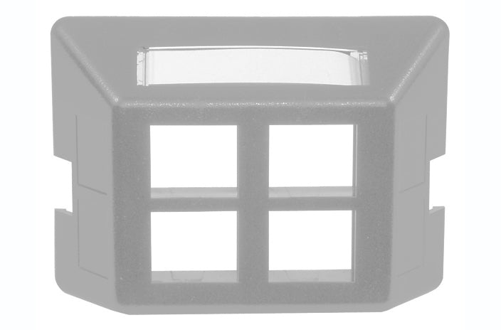 Hubbell FP4GY 4 port keystone furniture mount faceplate grey