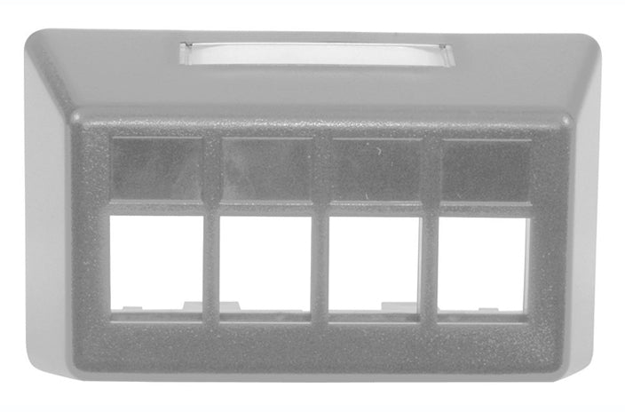 Hubbell FP4BGY 4 port keystone furniture mount faceplate grey