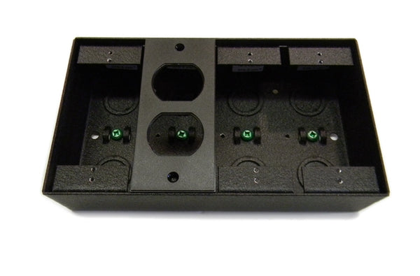 Hubbell HBLST302SBK modular duplex electrical faceplate black