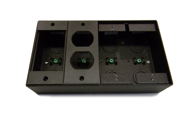 Hubbell HBLST302SBK modular duplex electrical faceplate black
